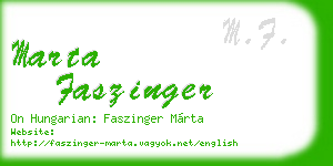 marta faszinger business card